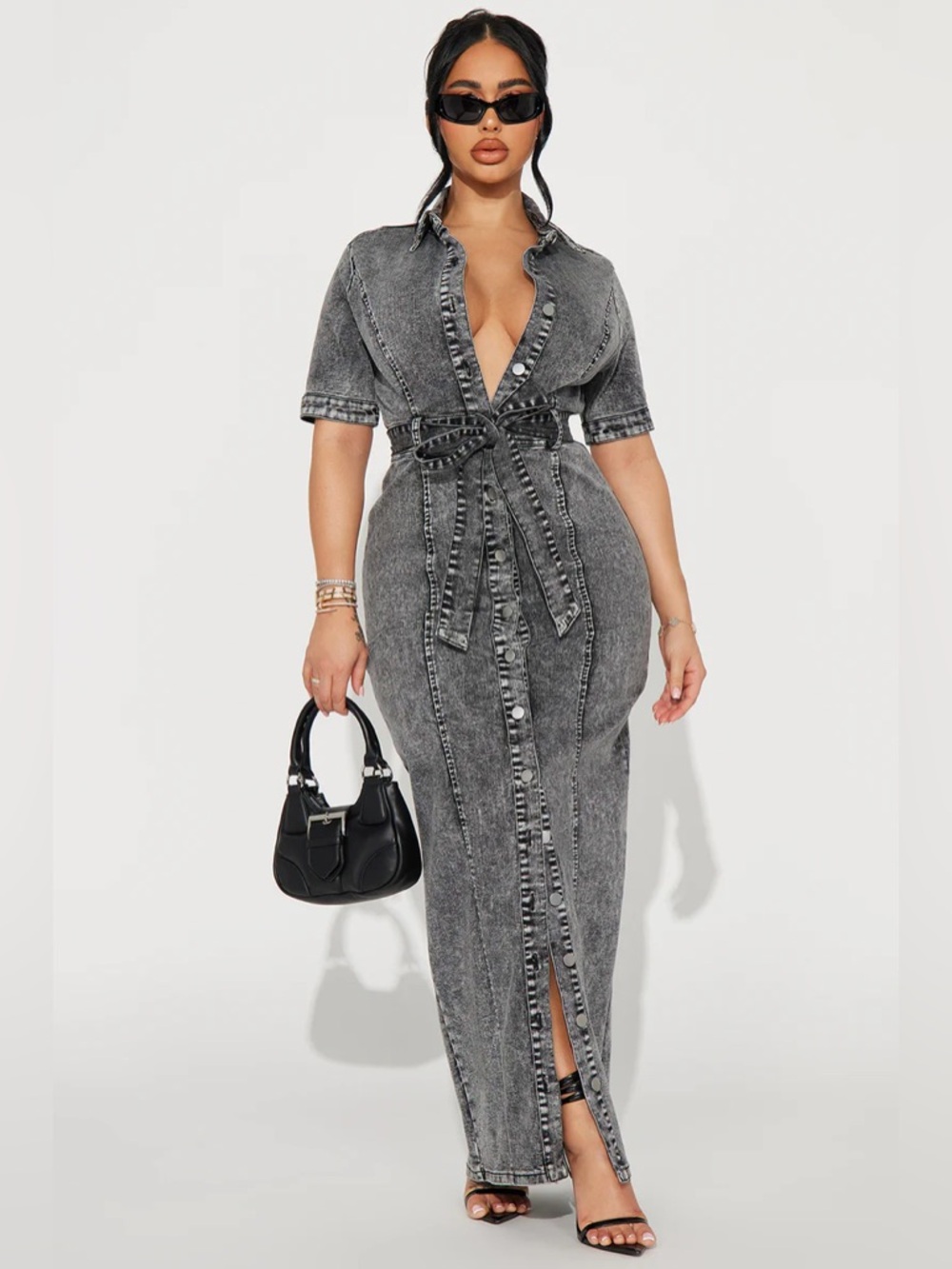 Kara Denim Maxi Dress - Dark Wash Fashion Nova Size XL